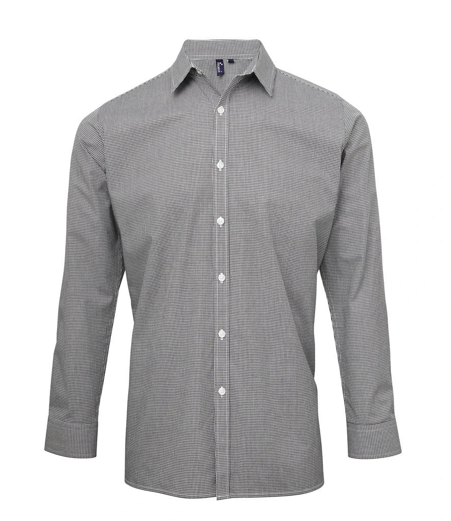 Premier PR220 Long Sleeve Gingham Shirt
