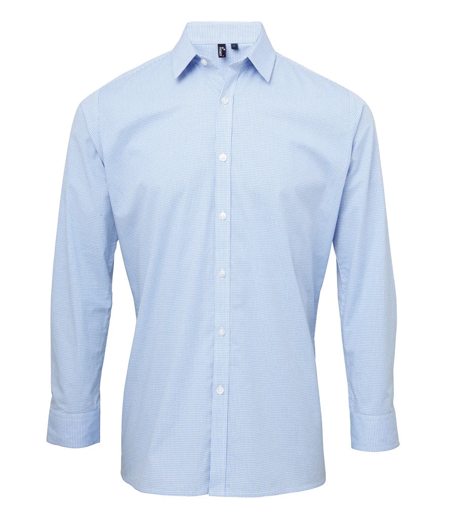Premier PR220 Long Sleeve Gingham Shirt