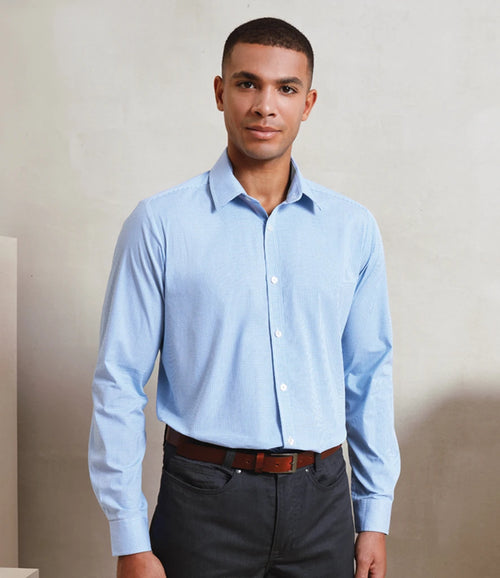 Premier PR220 Long Sleeve Gingham Shirt