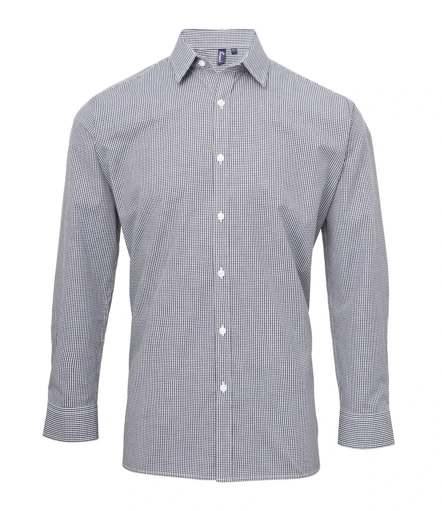 Premier PR220 Long Sleeve Gingham Shirt
