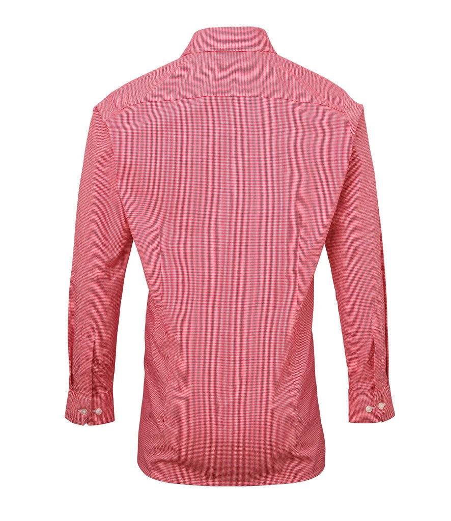 Premier PR220 Long Sleeve Gingham Shirt