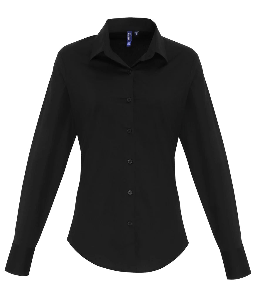 Premier Ladies PR344 Long Sleeve Stretch Fit Poplin Shirt