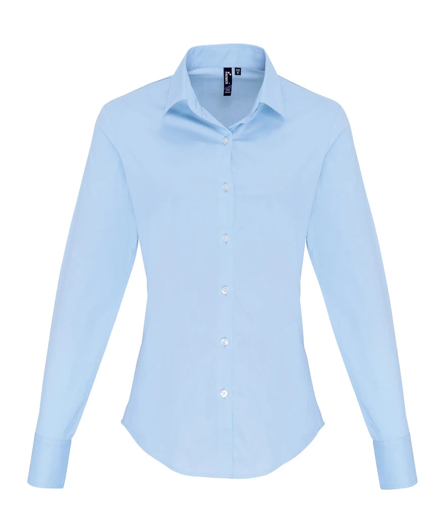 Premier Ladies PR344 Long Sleeve Stretch Fit Poplin Shirt