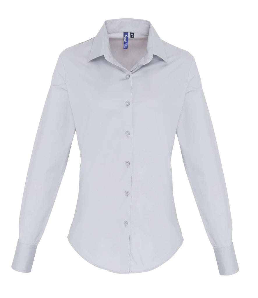 Premier Ladies PR344 Long Sleeve Stretch Fit Poplin Shirt