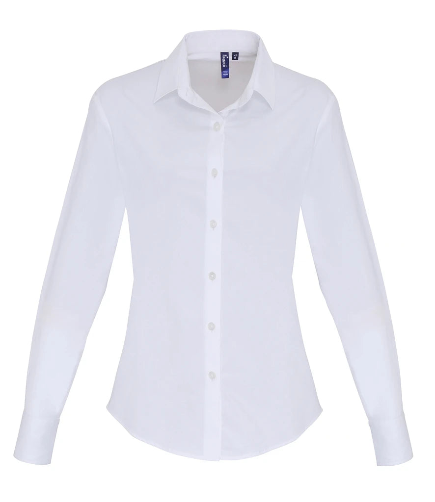 Premier Ladies PR344 Long Sleeve Stretch Fit Poplin Shirt