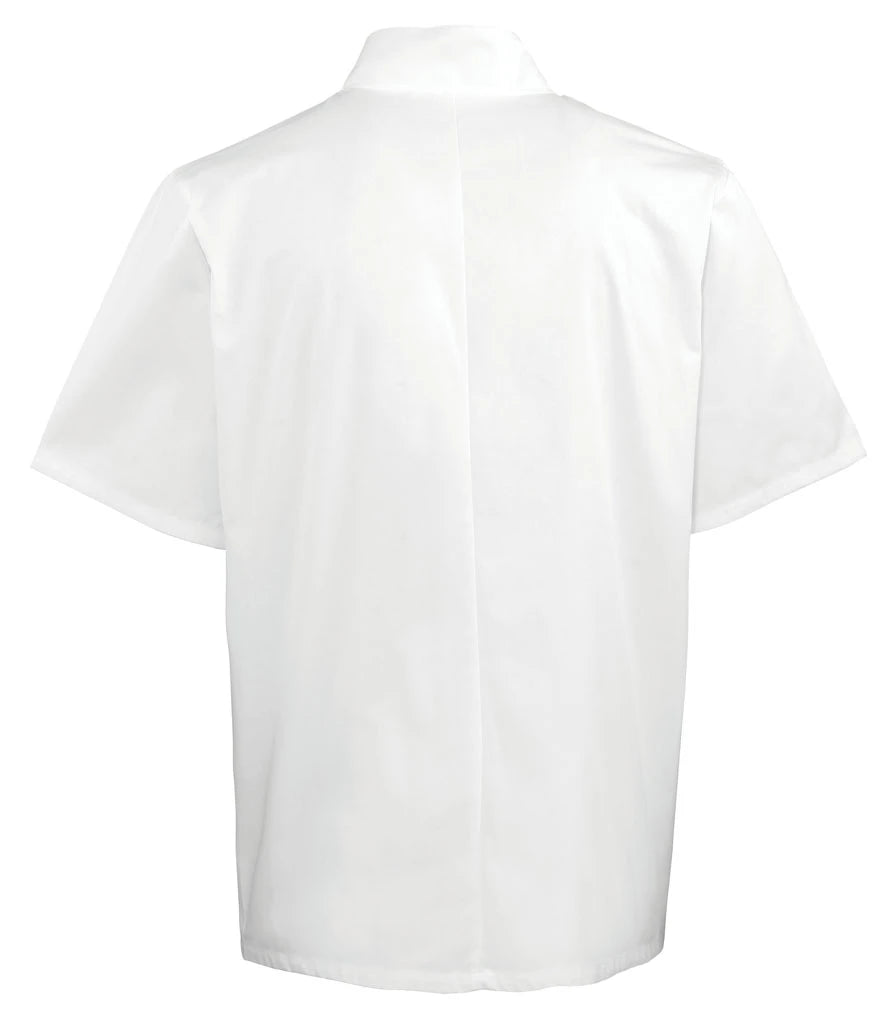 Premier PR664 Unisex Short Sleeve Stud Front Chef's Jacket