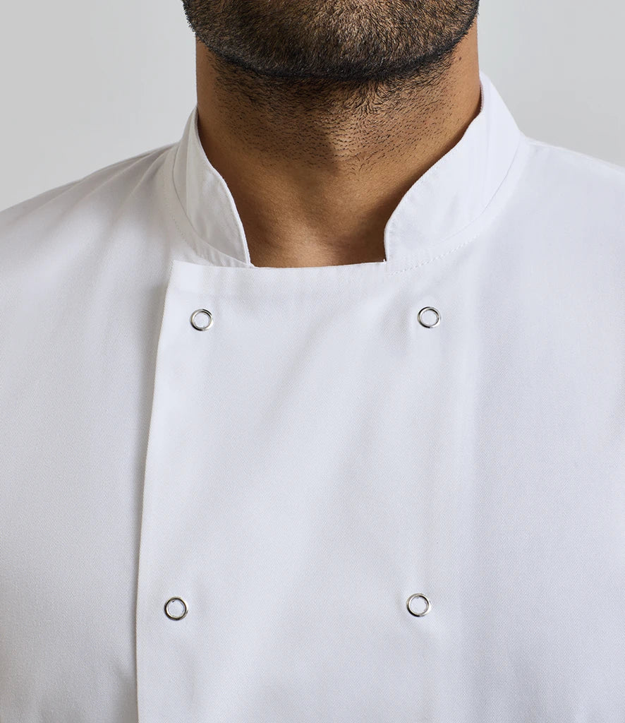 Premier PR664 Unisex Short Sleeve Stud Front Chef's Jacket