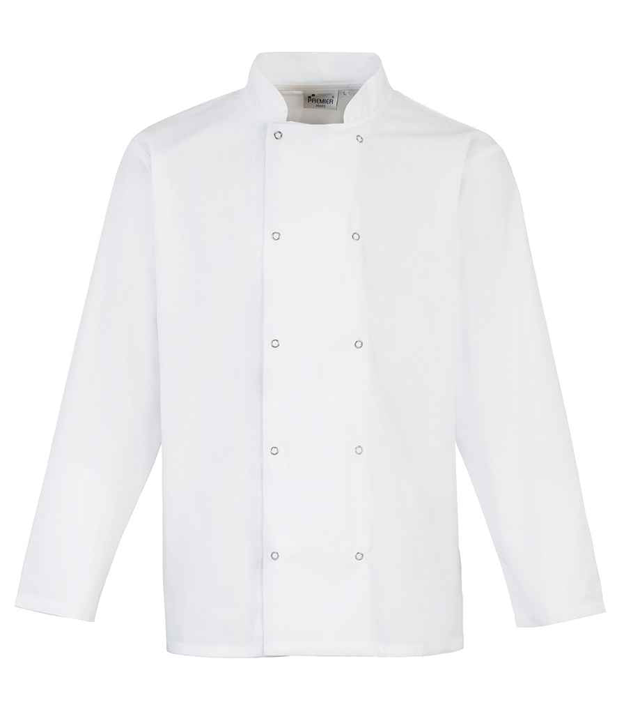 Premier PR665 Unisex Long Sleeve Stud Front Chef's Jacket