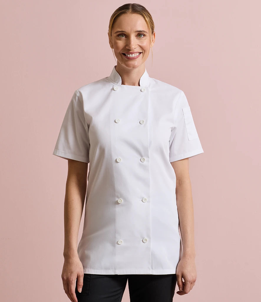 Premier PR670 Ladies Short Sleeve Chef's Jacket