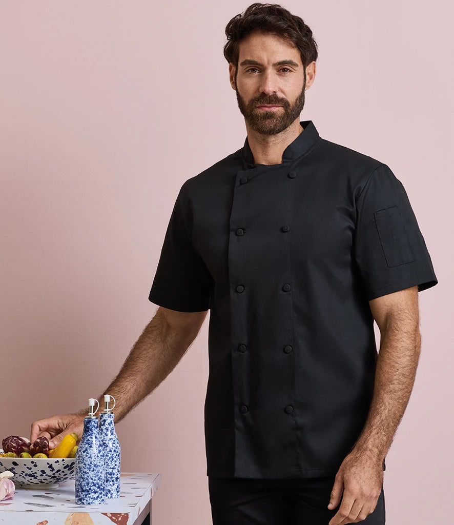 Premier PR902 Coolchecker® Short Sleeve Chef's Jacket