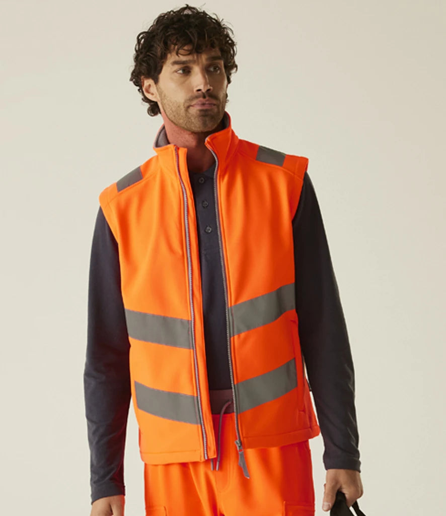 Regatta High Visibility TRB201 Pro Contract Ablaze Soft Shell Bodywarmer