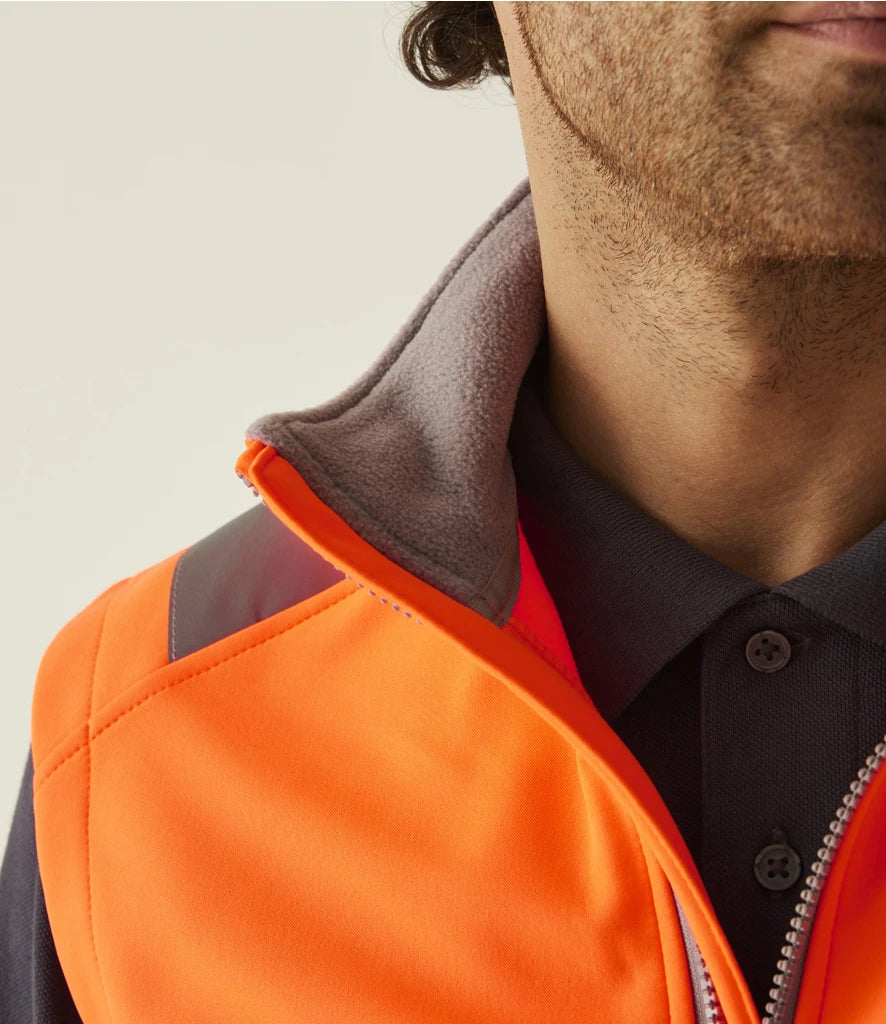 Regatta High Visibility TRB201 Pro Contract Ablaze Soft Shell Bodywarmer