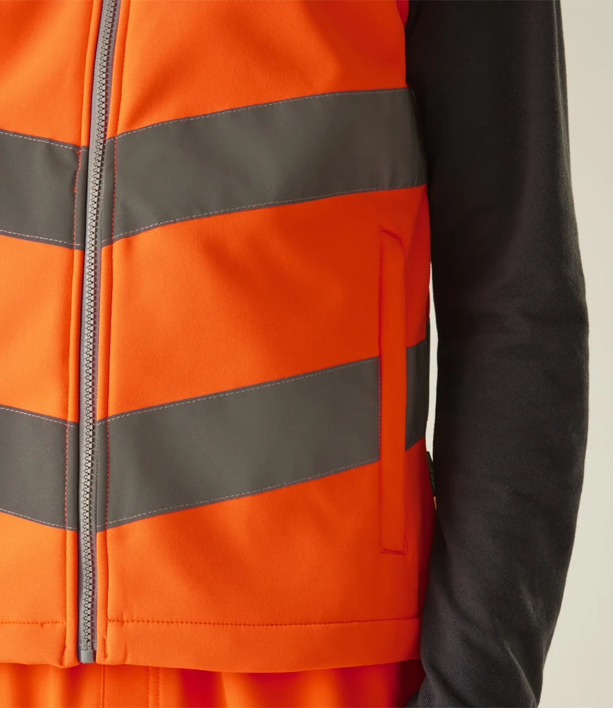 Regatta High Visibility TRB201 Pro Contract Ablaze Soft Shell Bodywarmer