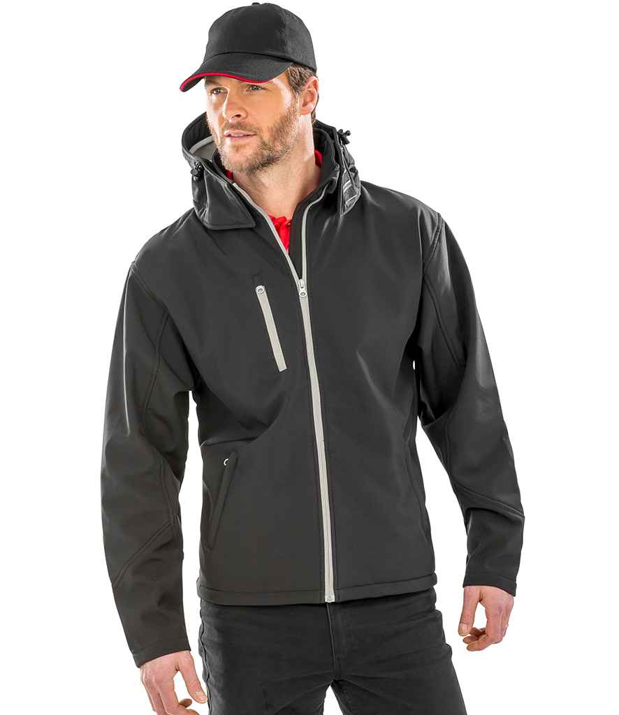 Result Recycled RS230M Men's Hooded Three Layer Soft Shell Jacket