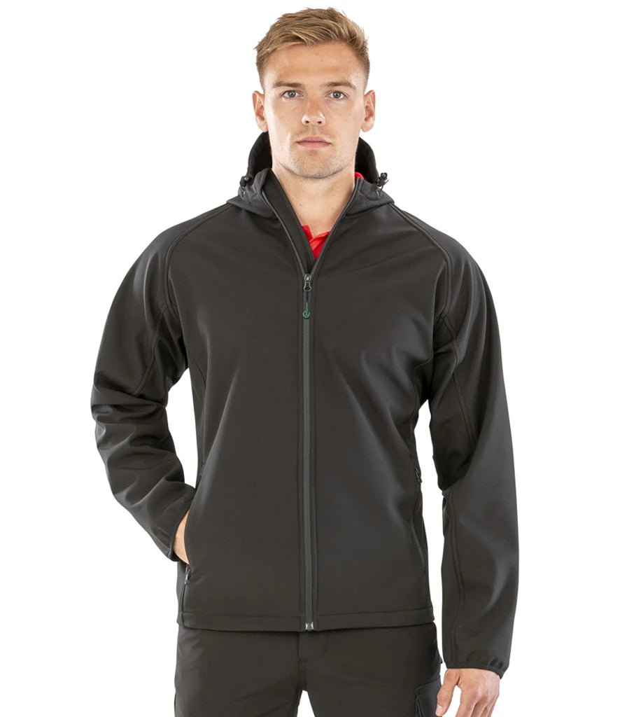 Result Recycled RS911M Printable Hooded Soft Shell Jacket