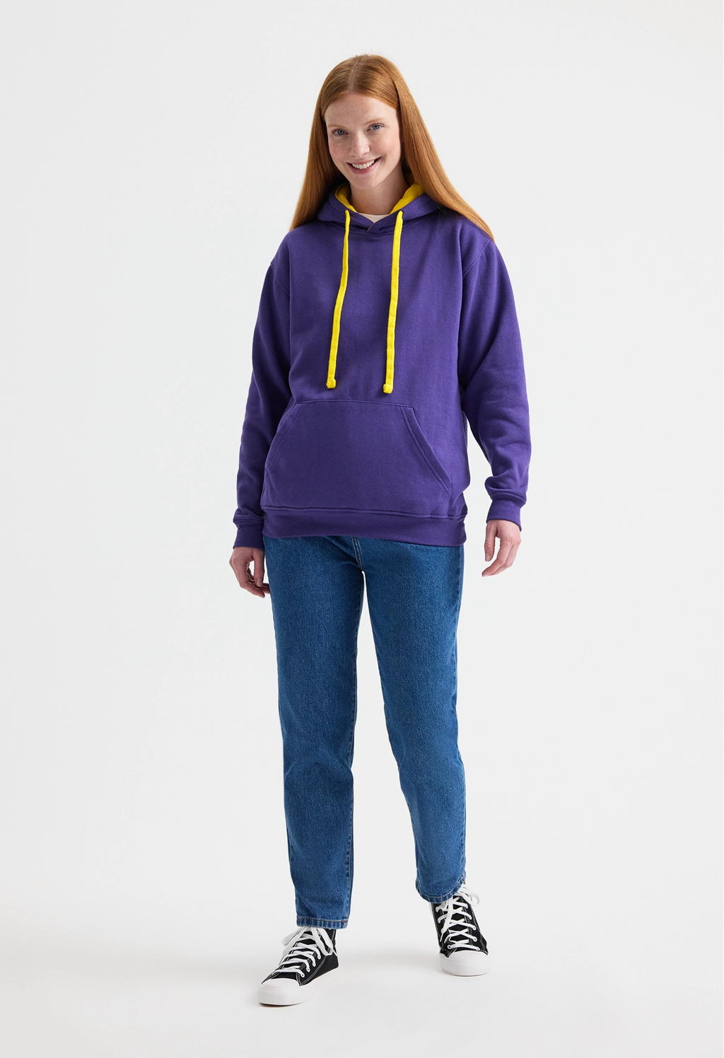 Uneek Clothing UC507 Unisex Contrast Hooded Sweatshirt