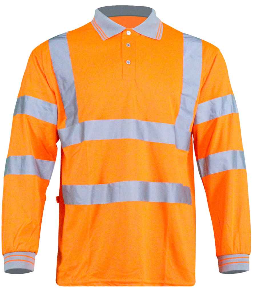 Warrior Hi-Vis WR013 Long Sleeve Polo Shirt