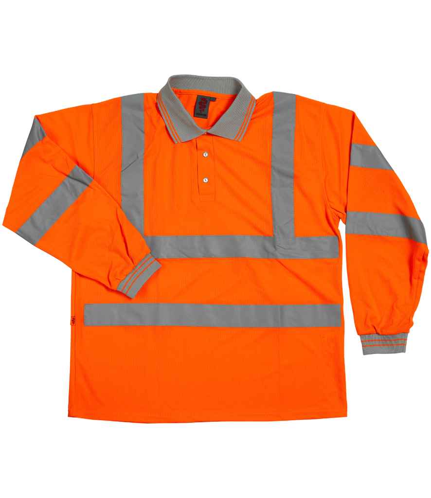 Warrior Hi-Vis WR013 Long Sleeve Polo Shirt