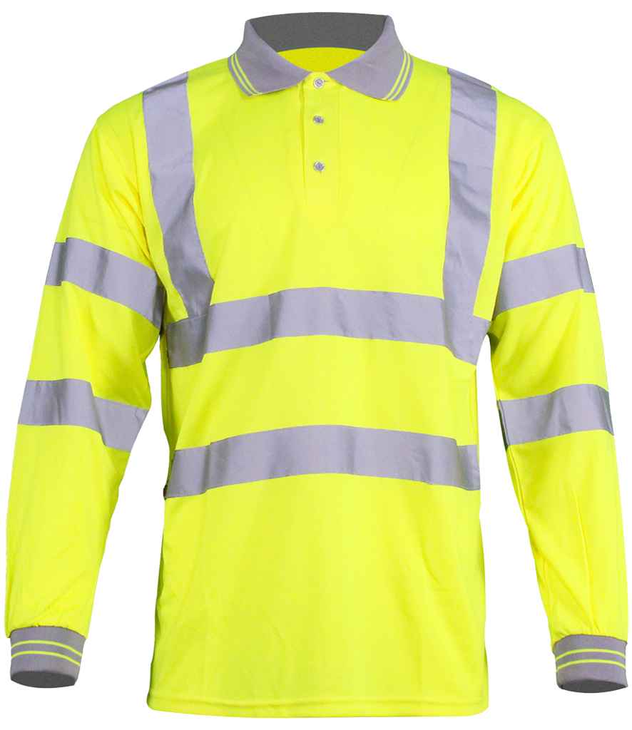 Warrior Hi-Vis WR013 Long Sleeve Polo Shirt