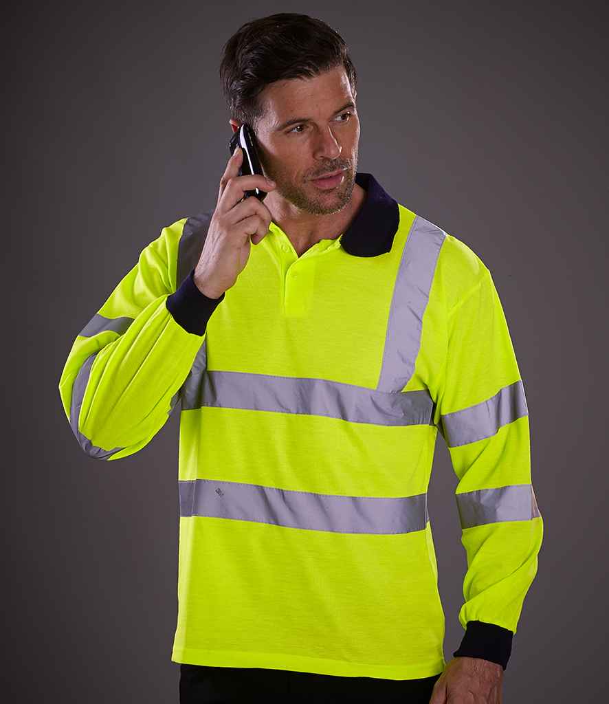 Yoko Hi-Vis YK016 Long Sleeve Polo Shirt
