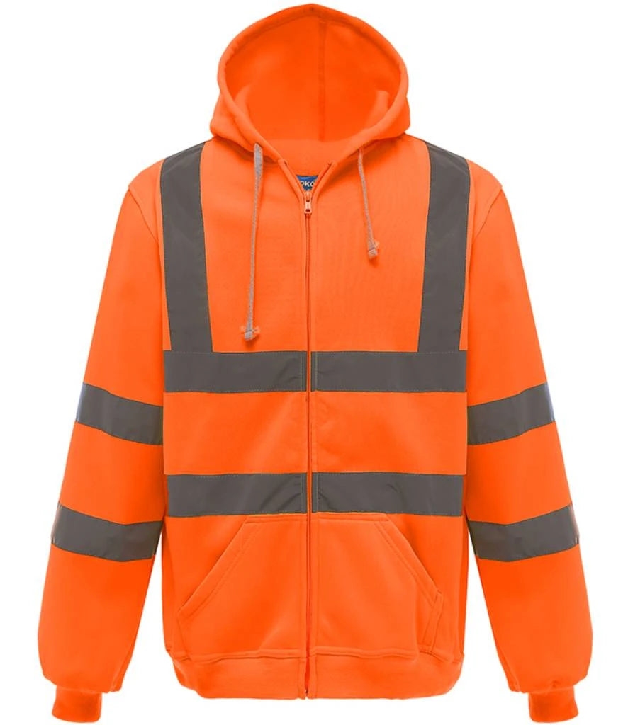 Yoko Hi-Vis YK032 Zip Hoodie