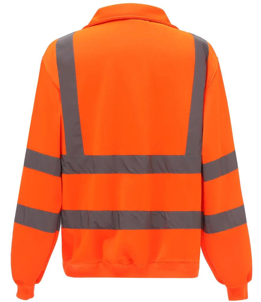 Yoko Hi-Vis YK033 Zip Neck Sweatshirt