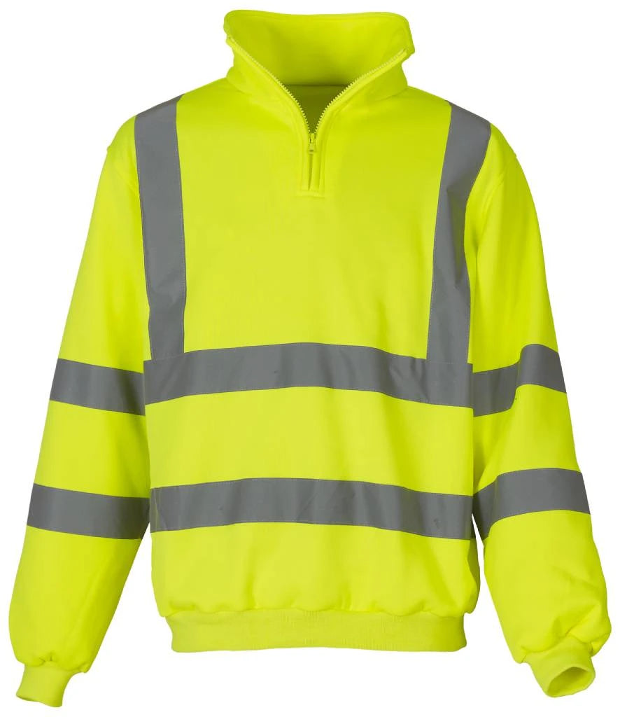 Yoko Hi-Vis YK033 Zip Neck Sweatshirt
