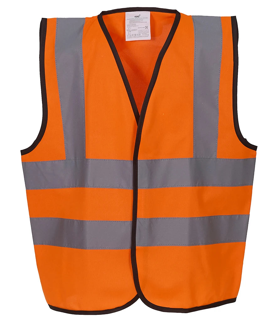 Yoko Hi-Vis YK102B Kids Two Band and Braces Waistcoat