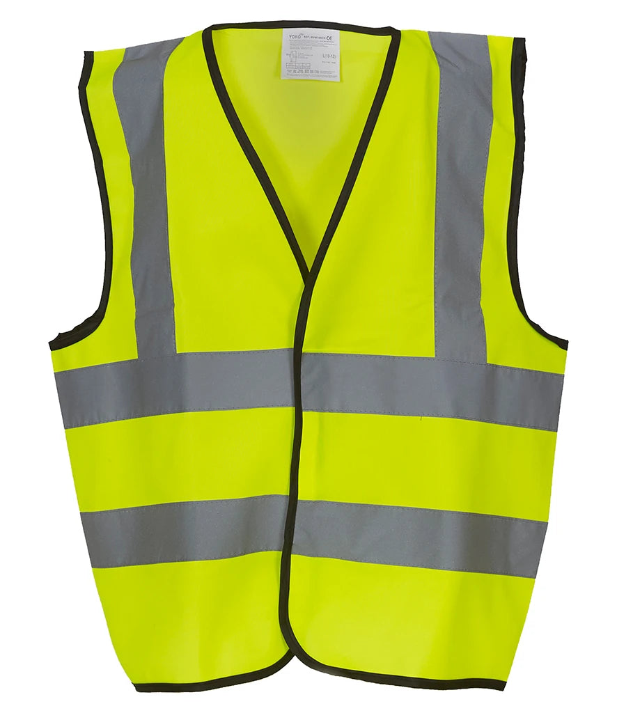 Yoko Hi-Vis YK102B Kids Two Band and Braces Waistcoat