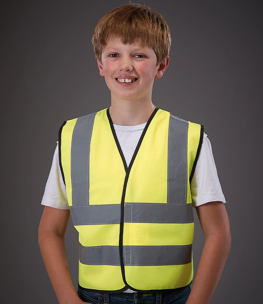Yoko Hi-Vis YK102B Kids Two Band and Braces Waistcoat