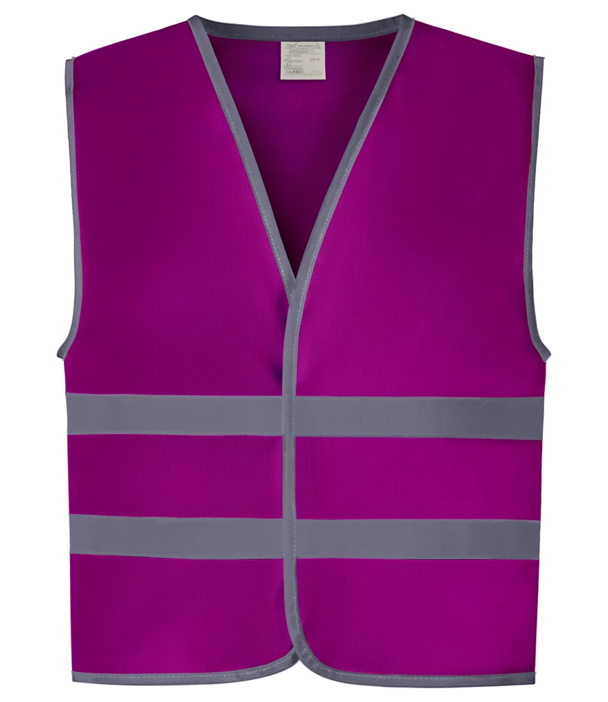 Yoko Hi-Vis YK106B Kids Two Band Waistcoat
