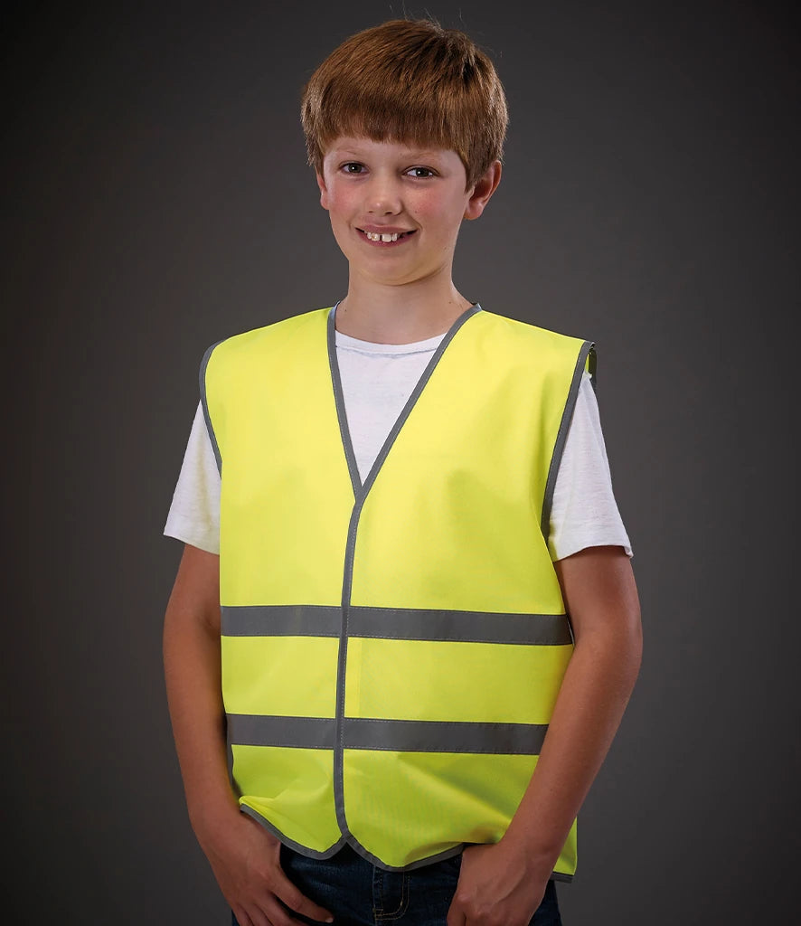 Yoko Hi-Vis YK106B Kids Two Band Waistcoat