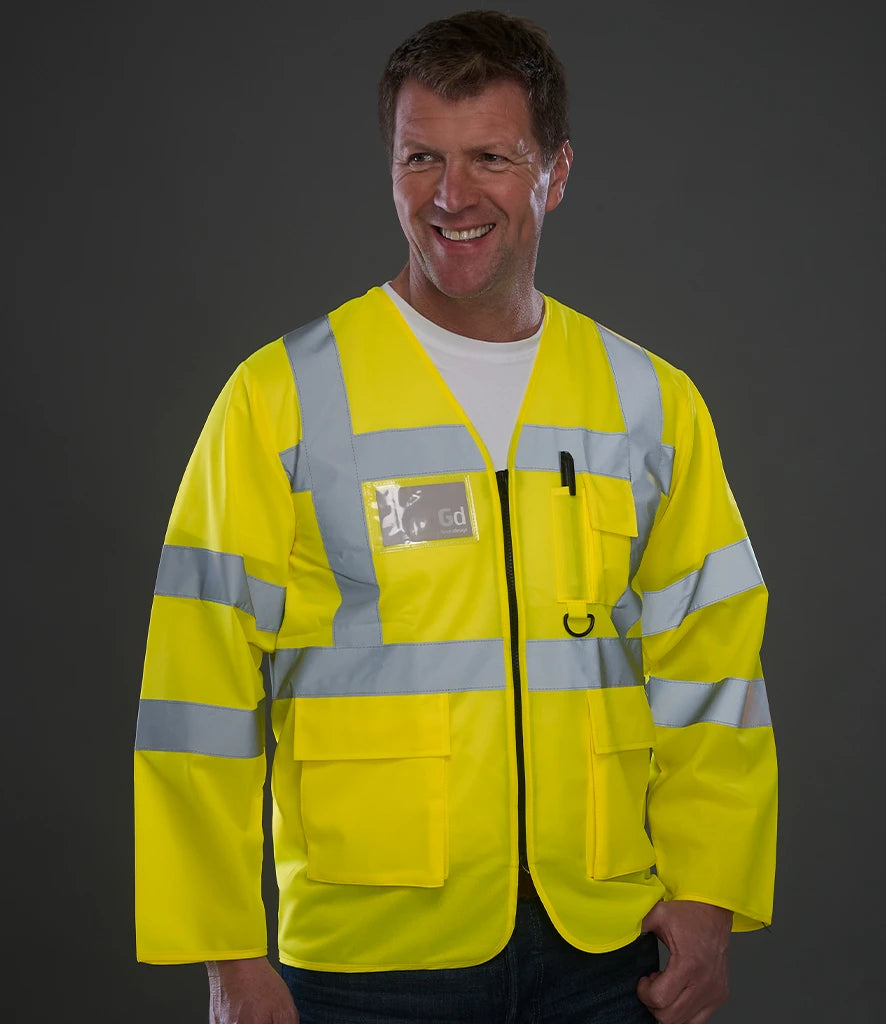 Yoko Hi-Vis YK108 Executive Long Sleeve Waistcoat