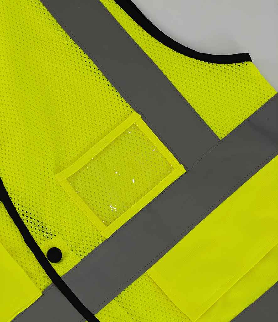 Yoko Hi-Vis YK114 Open Mesh Button Waistcoat