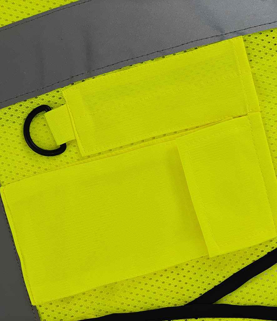 Yoko Hi-Vis YK114 Open Mesh Button Waistcoat
