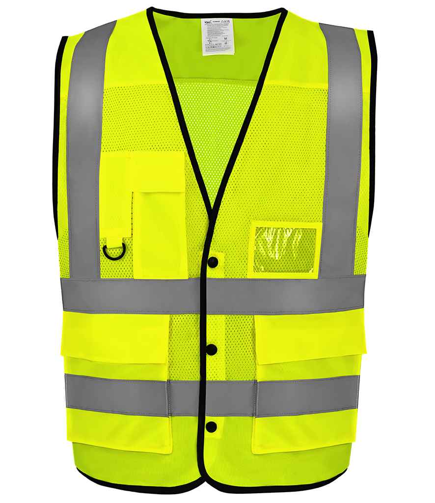 Yoko Hi-Vis YK114 Open Mesh Button Waistcoat