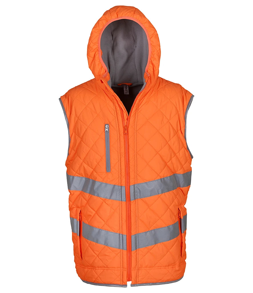 Yoko Hi-Vis YK216 Kensington Hooded Gilet